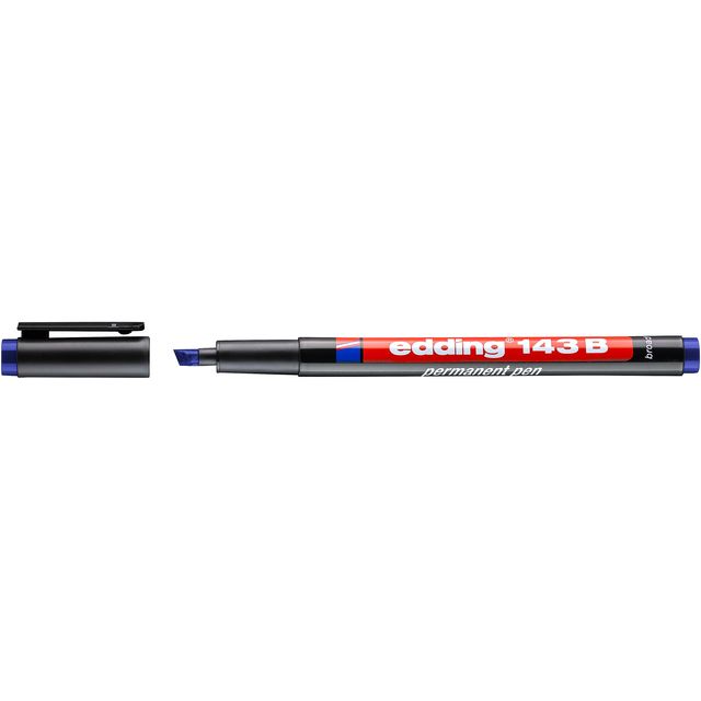 Edding - Filzstift 143 diagonal 1-3mm blau | 10 Stück