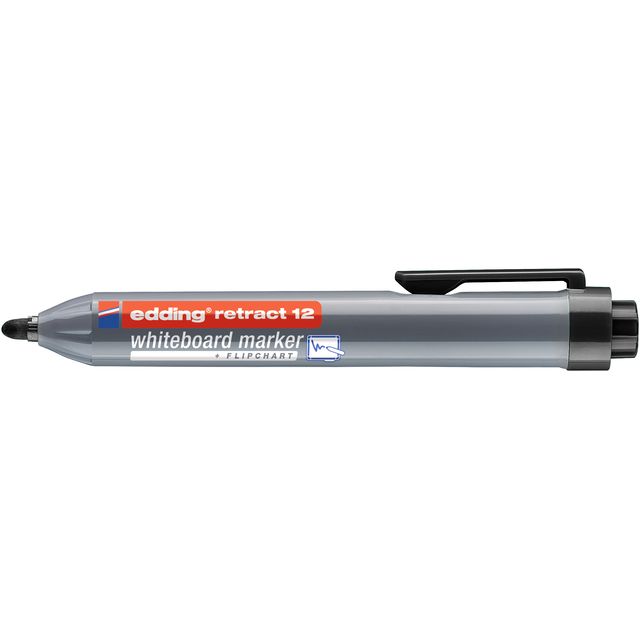 Edding - Whiteboardmarker 12 Druckknopf rund 1,5-3mm schwarz | 10 Stück