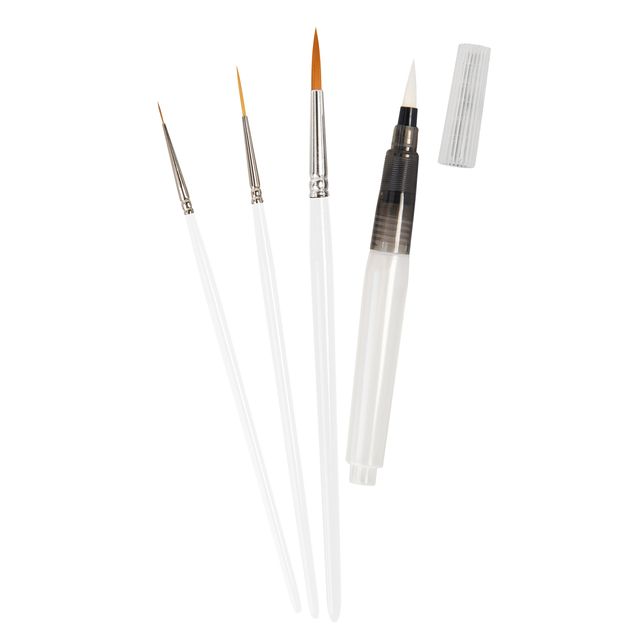 Zahn - Set de pinceaux pour peinture à l'encre alcoolisée 4 pièces