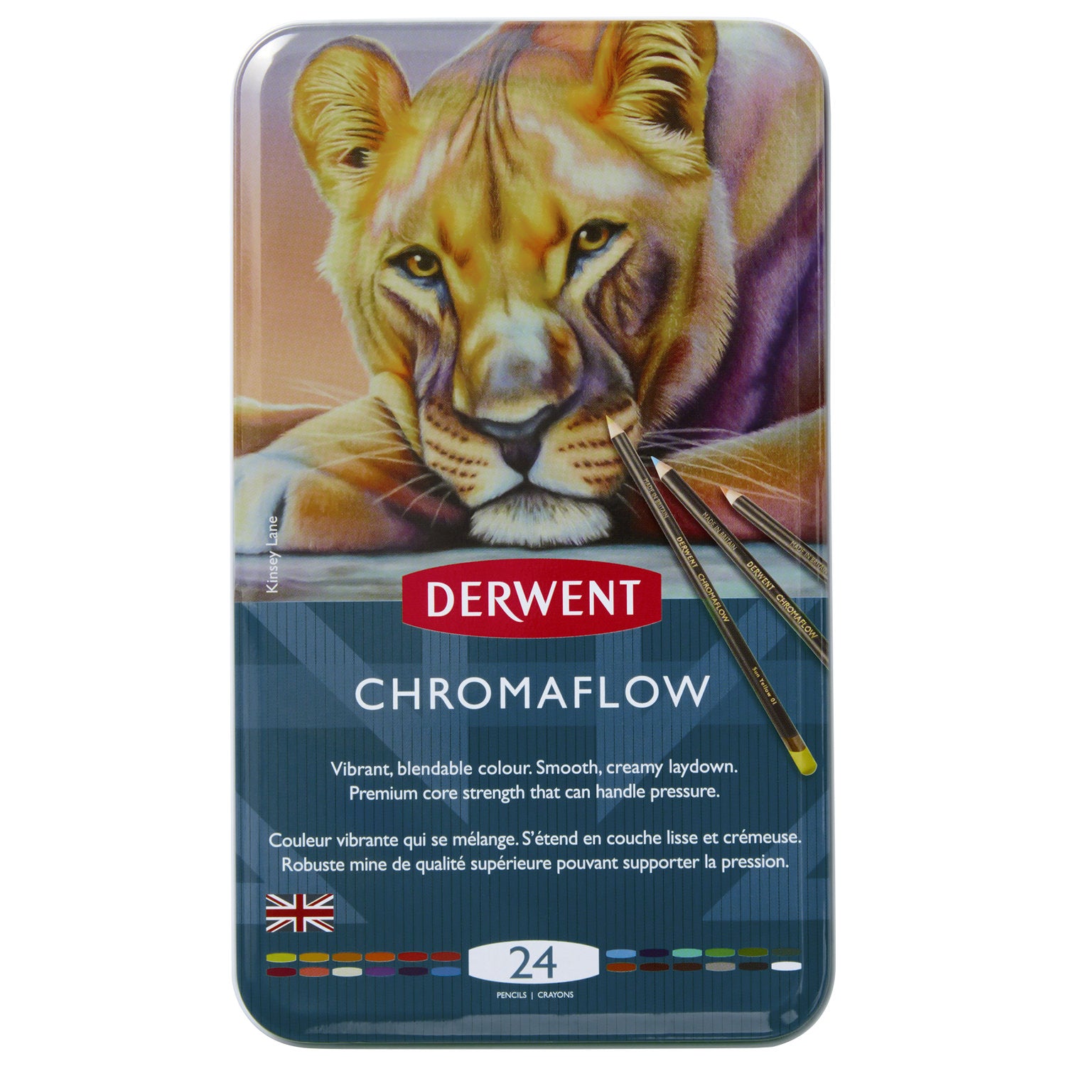 Derwent – ​​Buntstifte Chromaflow, Set mit 24 Farben