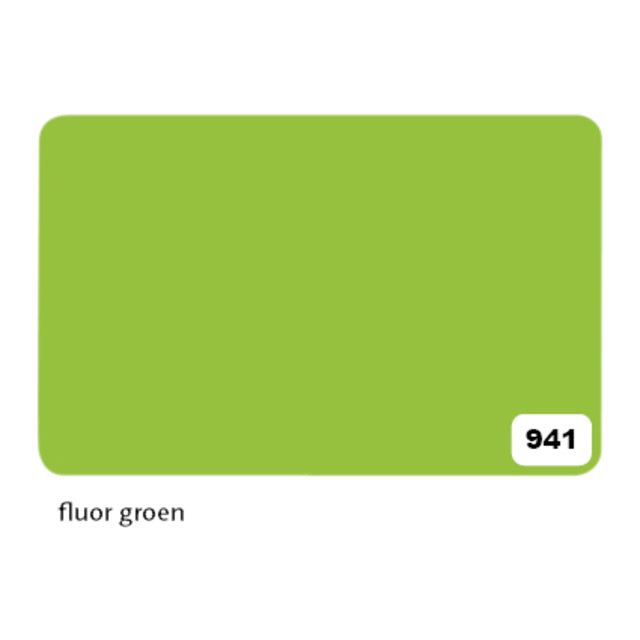 Folia Paper -  Etalagekarton Folia 1-zijdig 48x68cm 380gr nr941 fluor groen | 10 stuks