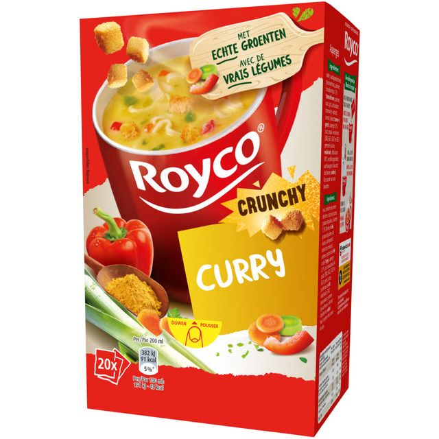 Royco - Minute Soup Curry avec croûtons, pak de 20 sacs