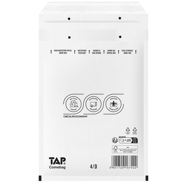 TAP - Enveloppe Comebag coussin d'air n°14 200x275mm 100 pièces