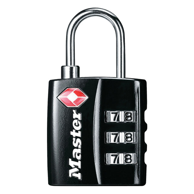 Master Lock - Hangslot masterlock 3-cijfer tsa zwart 30mm