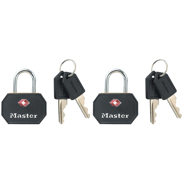 Master Lock -  Hangslot masterlock 2 gelijksl alu tsa zwart 30mm