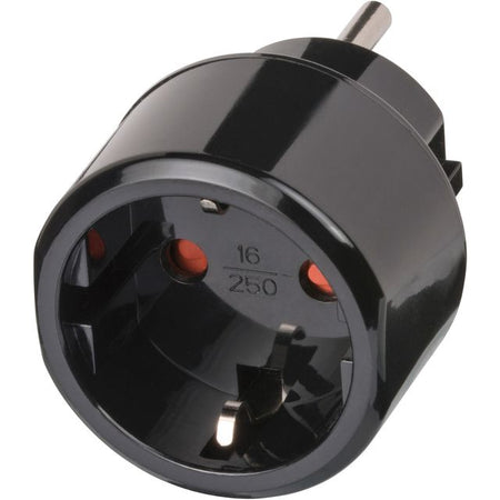 Brennerstuhl - Adaptateur de prise de voyage USA avec mise à la terre noir | 5 pièces