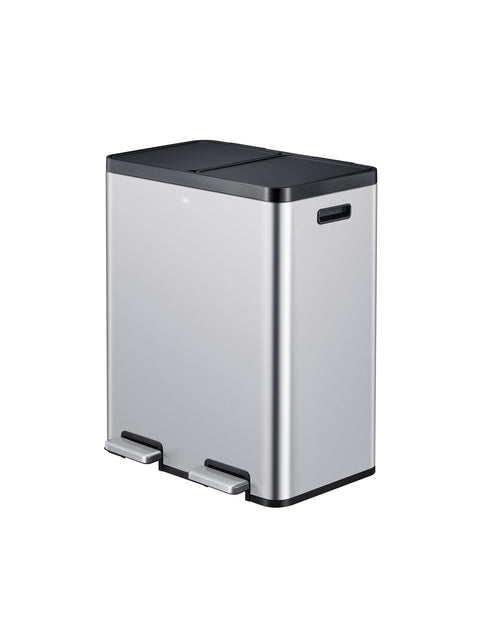 EKO - Poubelle à pédale Essential Recycler 2x30 litres inox