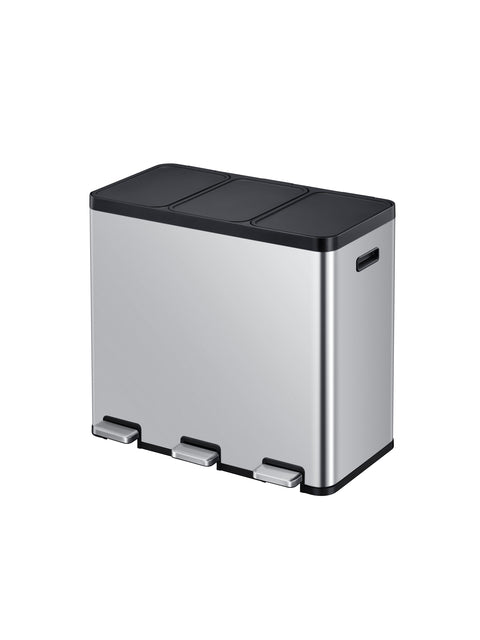 EKO - Poubelle à pédale Essential Recycler 3x20 litres inox