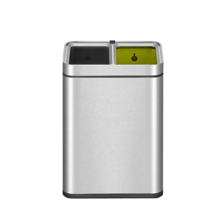Eko -  Afvalbak  laguna slim inwerpopening 2x10l rvs