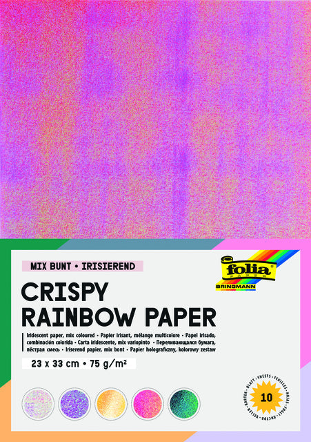 Folia Paper - Regenboogpap folia 23x33cm iriserend 75gr 10v ass | 5 stuks