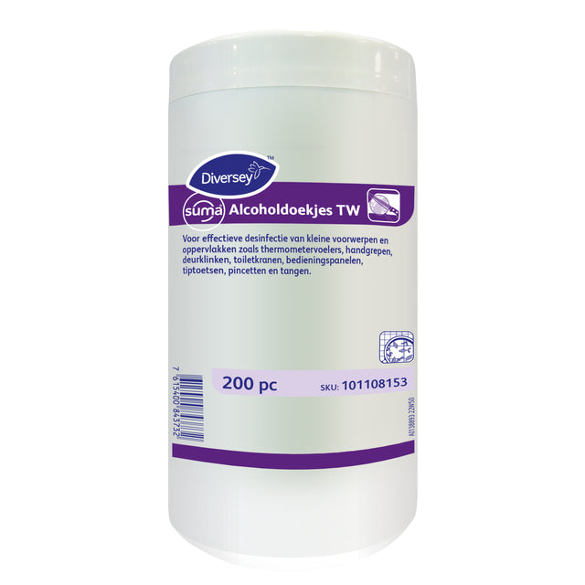 Diversey - Lingettes désinfectantes à base d'alcool TW 200 pièces