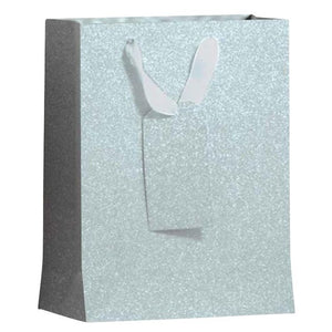 IG Design - Geschenktüte IG Group Silber Glitzer 175x98x229mm | 12 Stück