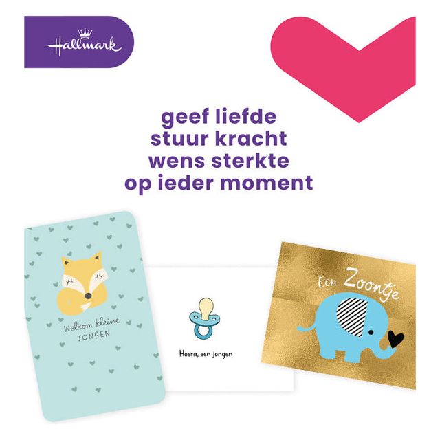 Hallmark - Wenskaart hallmark navulset geboorte zoon 6 stuks