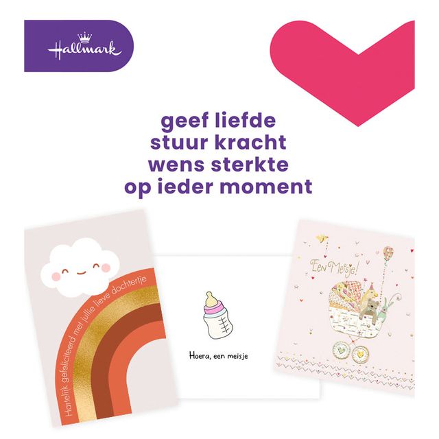 Hallmark - Recharge de cartes de voeux set naissance fille 6 cartes