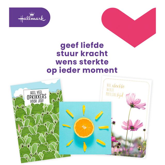 Hallmark -  Wenskaart navulset beterschap/sterkte 12 kaarten