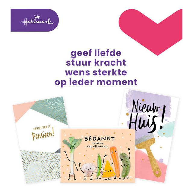 Hallmark - navulset wenskaarten, divers, pak van 12 stuks