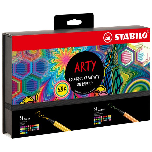 Stabilo - Fineliner point 88 Pen 68 Arty creative coffret luxe assorti de 68 pièces