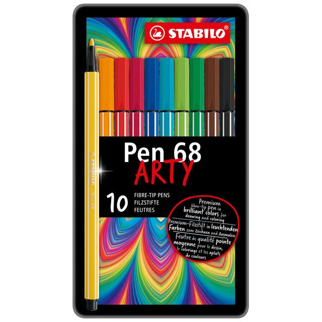 Stabilo - Felt -tip Pen 68/10 ARTY M ASS 10ST | 5 pièces