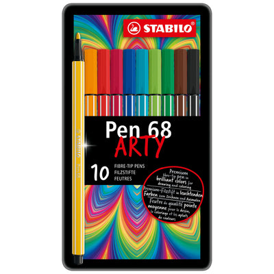 Stabilo - Filzstift Pen 68/10 Arty mittel, sortierte Dose mit 10 Stück