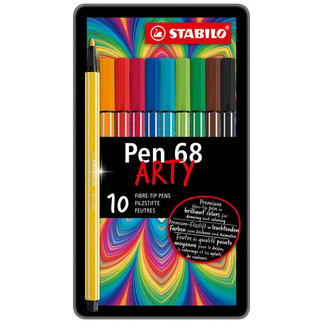 Stabilo - Feutre Pen 68/10 Arty medium boîte de 10 pièces assorties