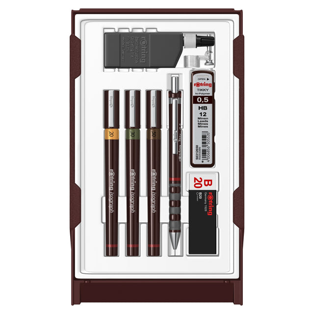 Rotring - Jeu de dessins isographe collège 0,2-0,3-0,5mm
