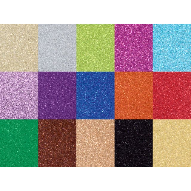 Folia Paper - Glitterkarton folia 50x70cm 300gr 15vel 15kleuren