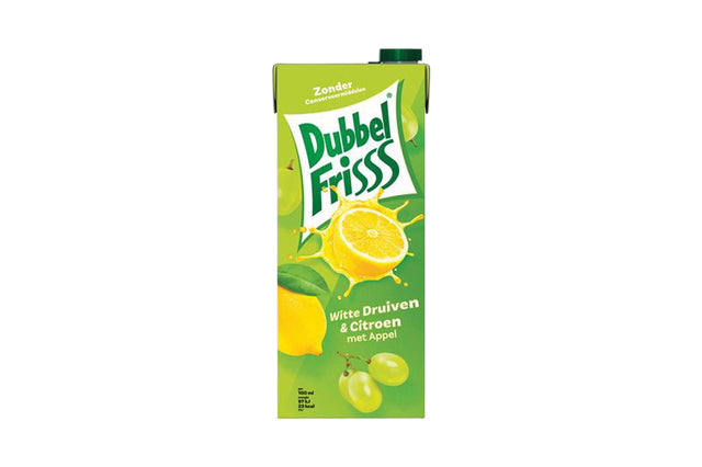 DubbelFrisss - Boisson aux fruits raisin blanc citron pack 1500ml