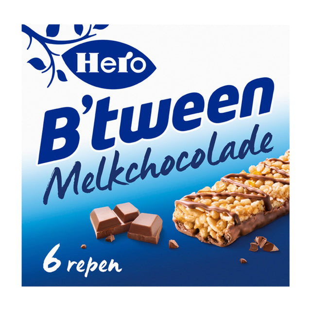 Hero -  Tussendoortje B'tween melkchocolade 6pack reep 25gr | 10 stuks