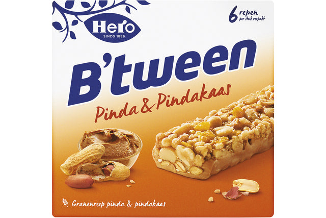 Hero - Tussendoortje hero b'tween pinda pindakaas 6pack | 10 stuks