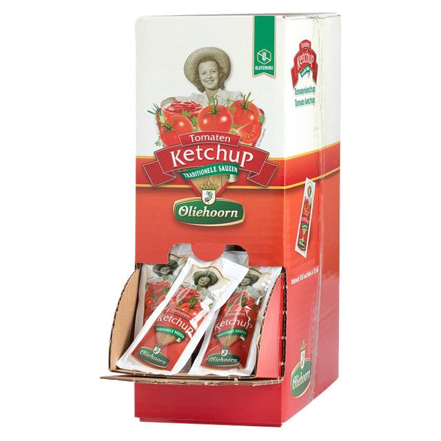 Oliehoorn - Tomatenketchup, Schachtel mit 150 Taschen von 15 ml