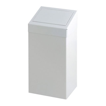 Vepa Bins - Poubelle avec couvercle à pression 50 litres métal blanc