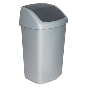 Curver - Abfallbehälter Swing 50 Liter silber | 3 Stück