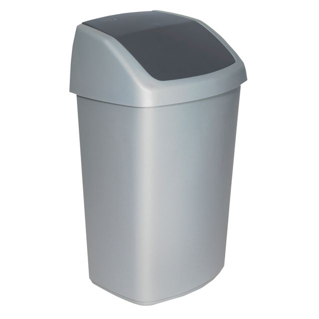 Curver -  Afvalbak  swing 50 liter zilver | 3 stuks