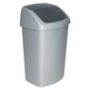 Curver - Poubelle pivotante 50 litres argent | 3 pièces