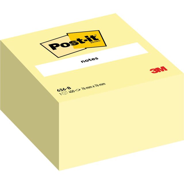 Post -it - ® Memo Kubus, ft 76 x 76 mm, 450 Blatt, Gelb