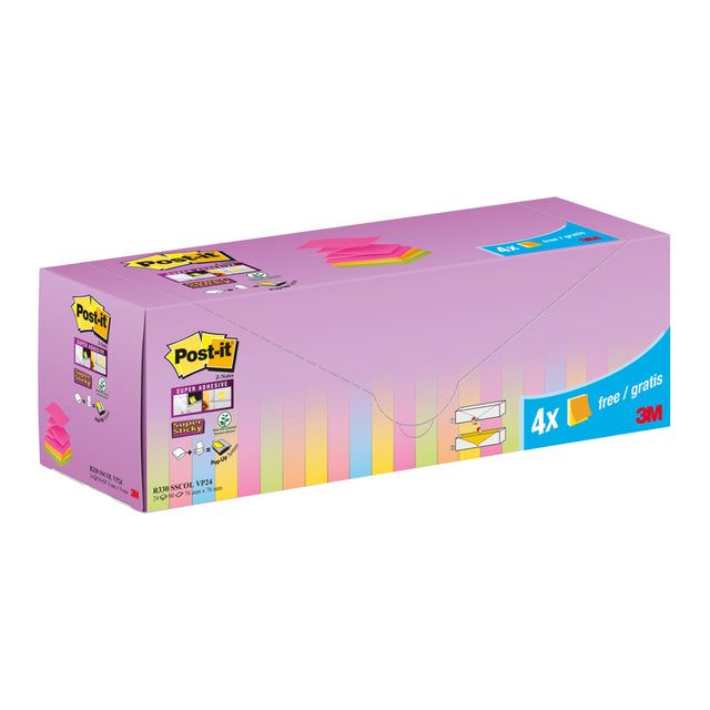 Post-it-memoblok 3m post-it z-note r330 ss 76x76mm assorti