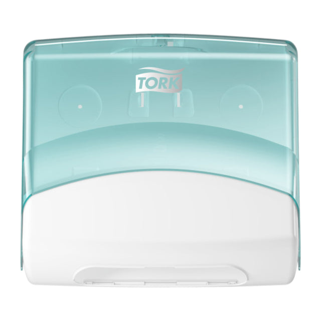 Tork - Dispensateur pour des chiffons pliés, système W4, blanc / turquoise