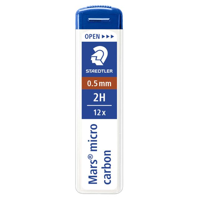 Staedtler - Mine de crayon Carbone Micro 0.5mm 2H 12 pièces