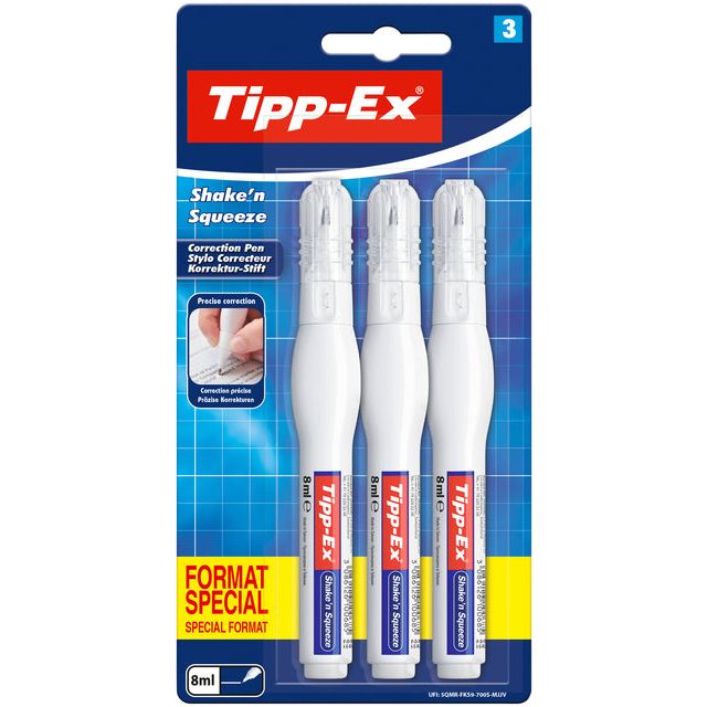 TIPP -EX - Correction Pen Shake 'n Squeeze 8ml | 10 pièces