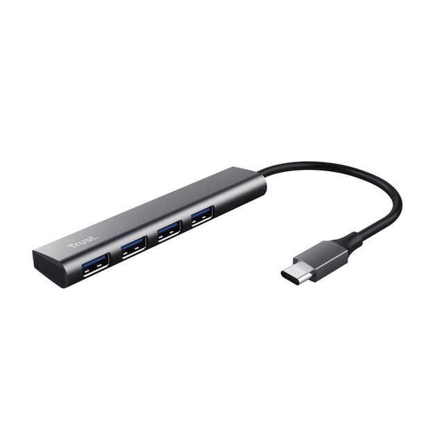 Trust - Hub Halyx 4 ports USB-C argent