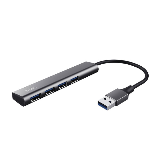 Trust - Hub Halyx 4 ports USB-A argent
