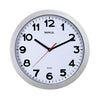 Maul - Horloge murale Step Quartz Ø30x5cm plastique argent/blanc, tournant silencieusement