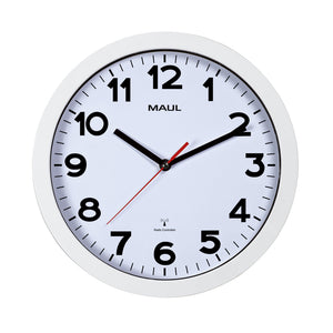 Maul - Wanduhr Step RC Ø30x5cm Kunststoff weiß/weiß