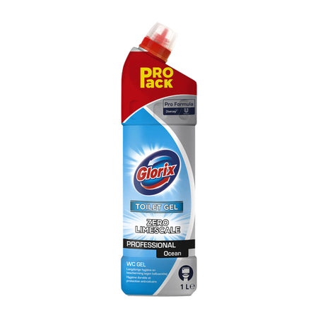 Glorix - Nettoyant Sanitaire Pro Formula Gel Toilette Océan sans javel 1000ml | 12 pièces