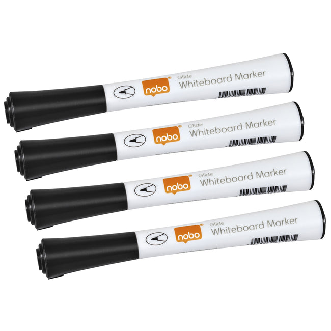 Nobo - Marqueur pour tableau blanc Glide fin noir 1mm 4 pièces