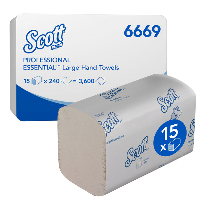 Scott - Serviette essentielle 1 couche 200x318mm blanc