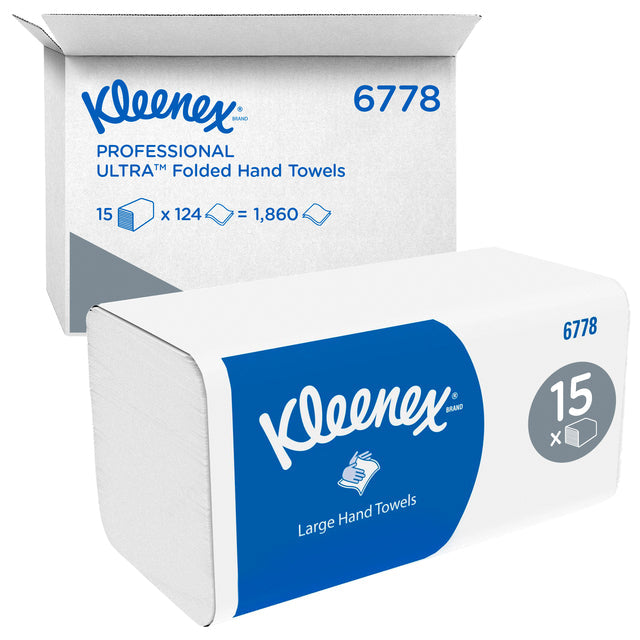 Kleenex - Handdoek kleenex ultra 2laags 215x318mm wit 6778