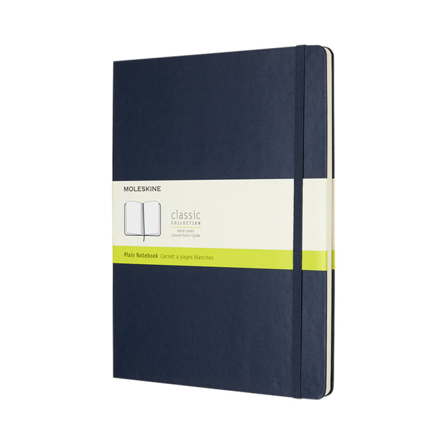 Moleskine - Carnet XL 190x250mm couverture rigide vierge bleu saphir