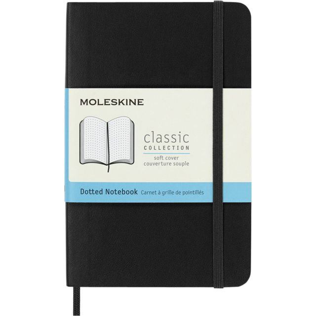Moleskine - Pochette pour carnet 90x140mm à pois couverture souple noir