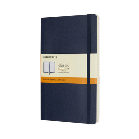 Moleskine - Carnet grand format ligne 130x210mm couverture souple bleu saphir